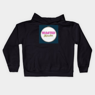 Wasted Minutes Podcast Art: Needlepoint Kids Hoodie